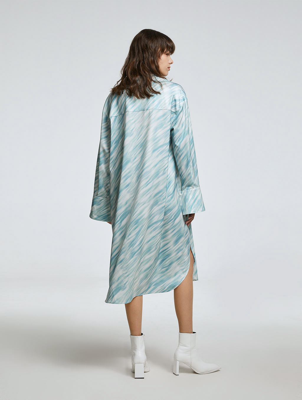 Printed Oversized Shirt Dress image 1