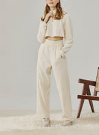 Half Zip Top Leisure Set - Ivory, M image