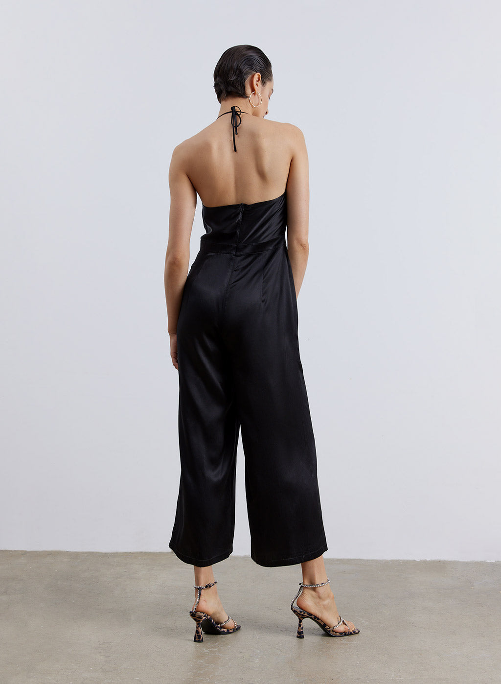Halter Neck Pucker Silk Jumpsuit image 1