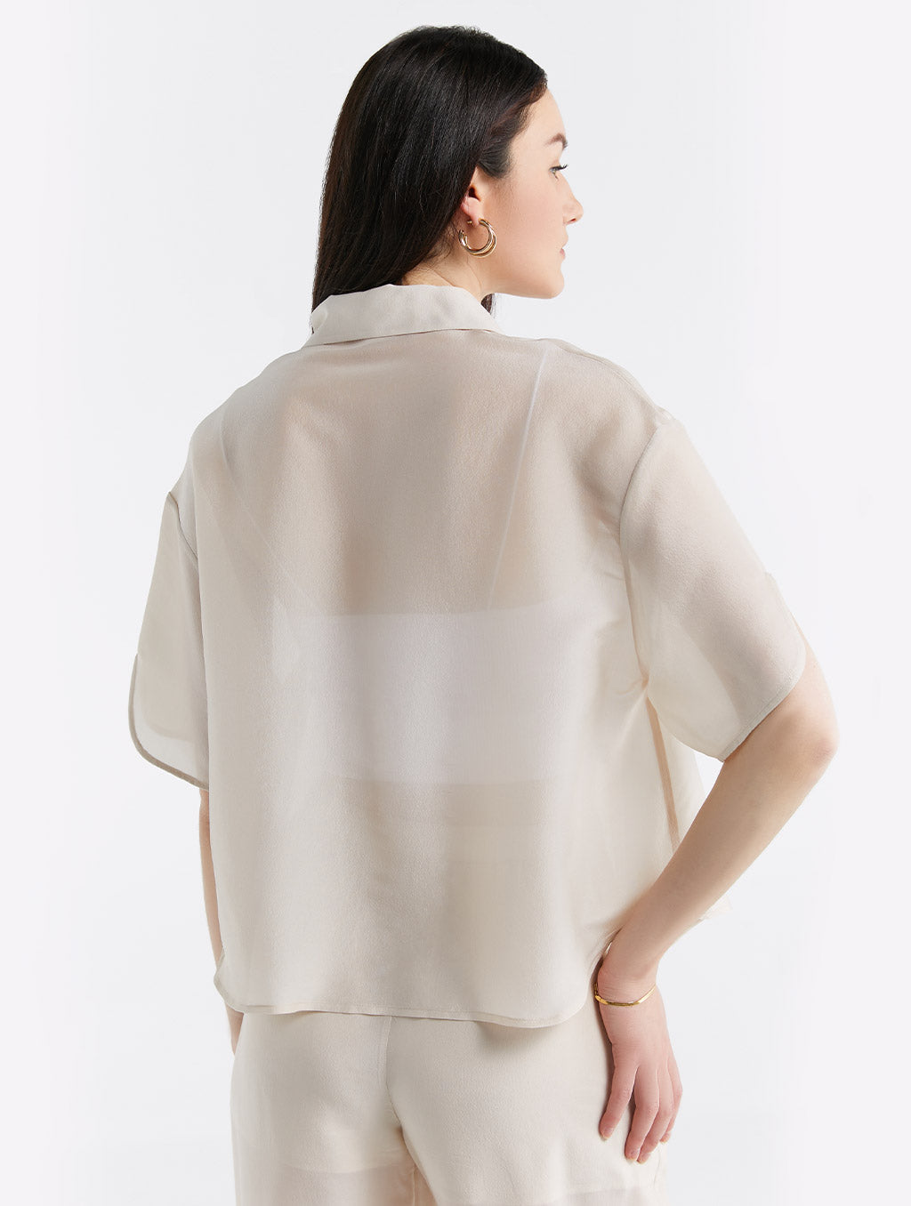 Drawstring Short Sleeve Blouse image 1
