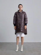 Oblique Zipper Placket Long Puffer Jacket image 0