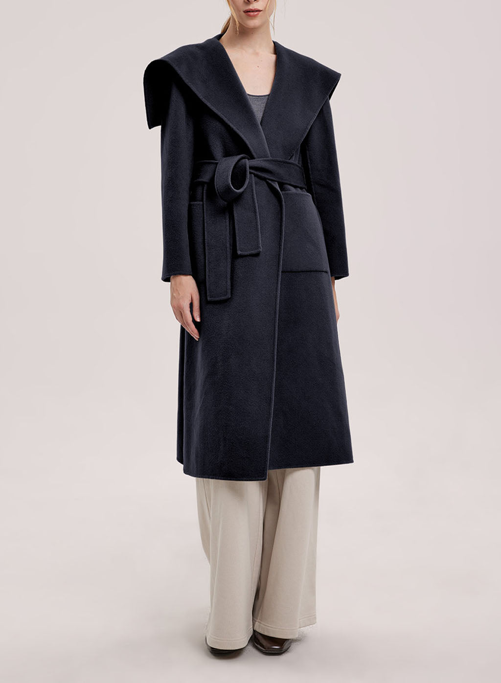 Esme Wool-Cashmere Shawl Coat - Blue Night, L image