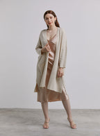 Slouchy Pure Yak Wool Long Cardigan - Cream, XL image