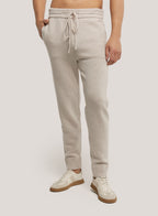 Tapered-Leg Drawstring Pure Wool Jogger - Oatmeal, XS image