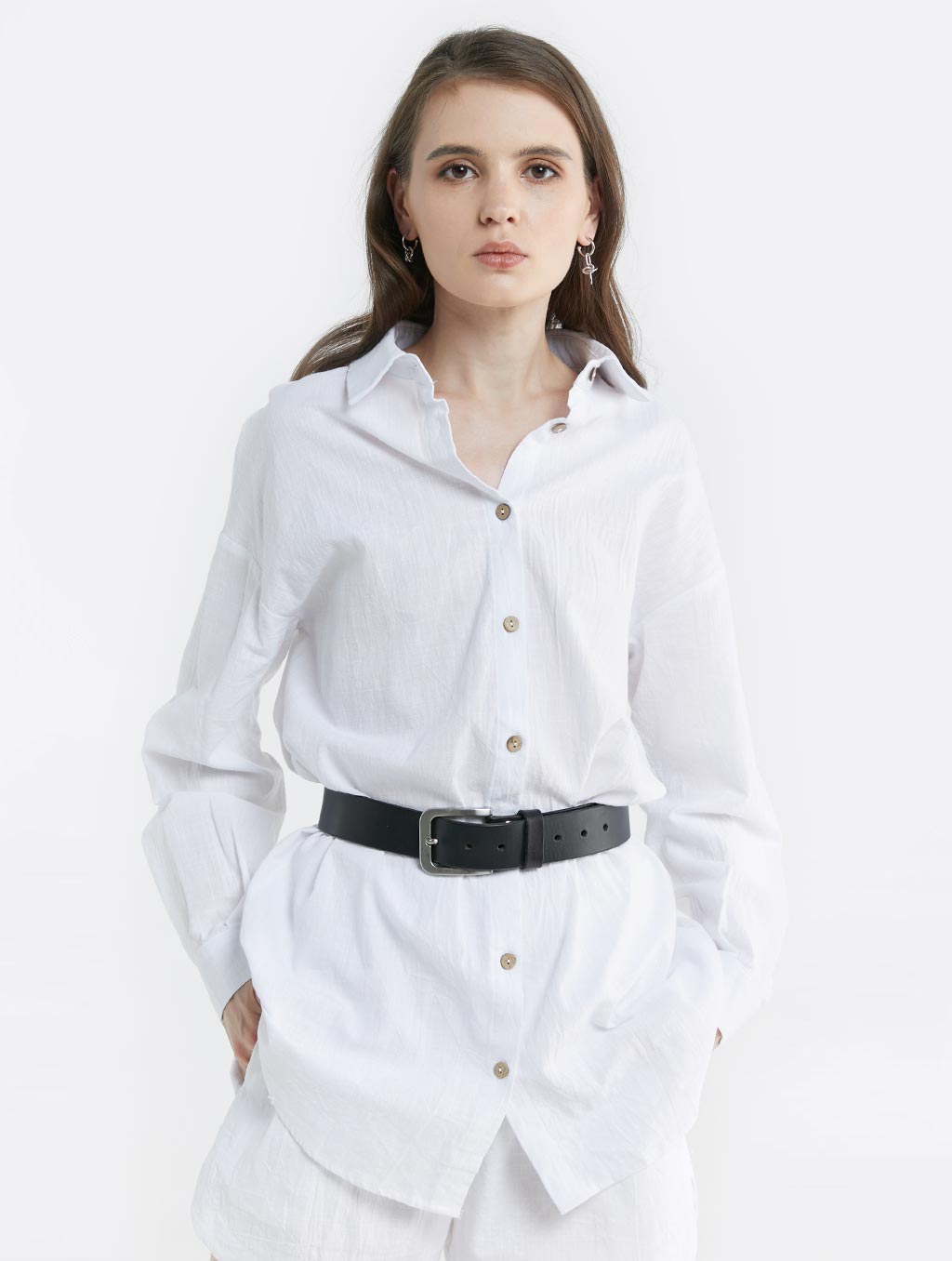 Solid Longsleeve Shirt &amp; Shorts Set image 2