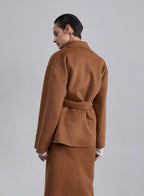 Oversized Knotted Wool Cropped Coat image 1
