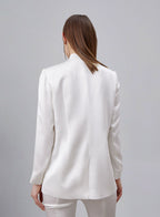 Collarless One-Button Satin Blazer image 1