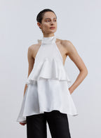 High Neck Tiered Silk Camisole image 1