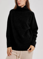 Funnel Neck Yak-Wool Sweater - Black, L image