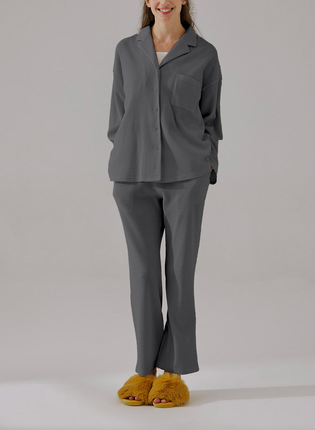 Casual Stretch Cotton Pants - Dark Grey, S image