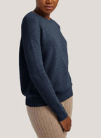 Crew-Neck Wool-Cashmere Sweater - Navy, M image