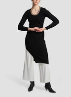 Slim-fit Sweater Dress - Black, L image