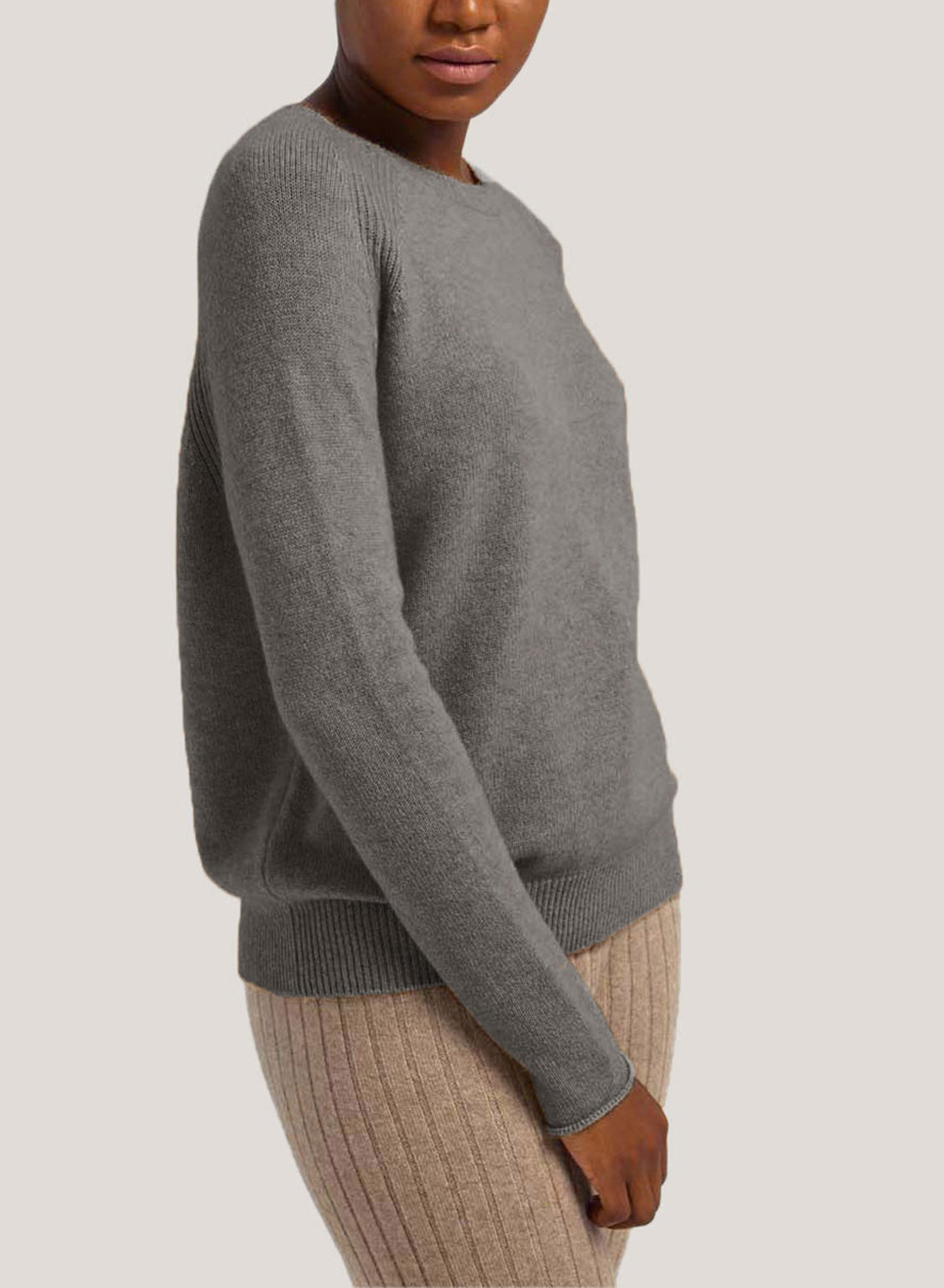 Crew-Neck Wool-Cashmere Sweater - Smoke, M image