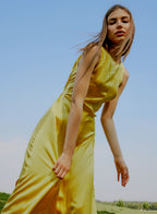 Back Loop Drawstring Silk Dress image 0