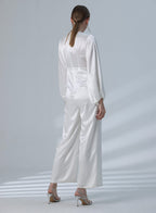 Plunge V-neck Long Sleeve Satin Jumpsuit image 1
