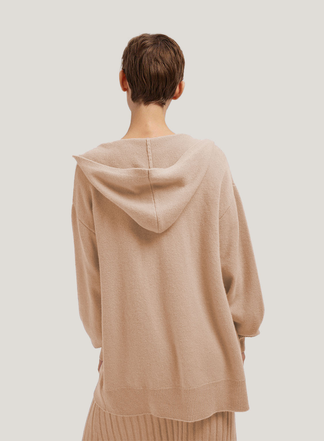 Wool-Cashmere Cardigan With Hooded image 1