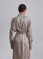 Batwing Sleeves Silk Shirt Dress image 1