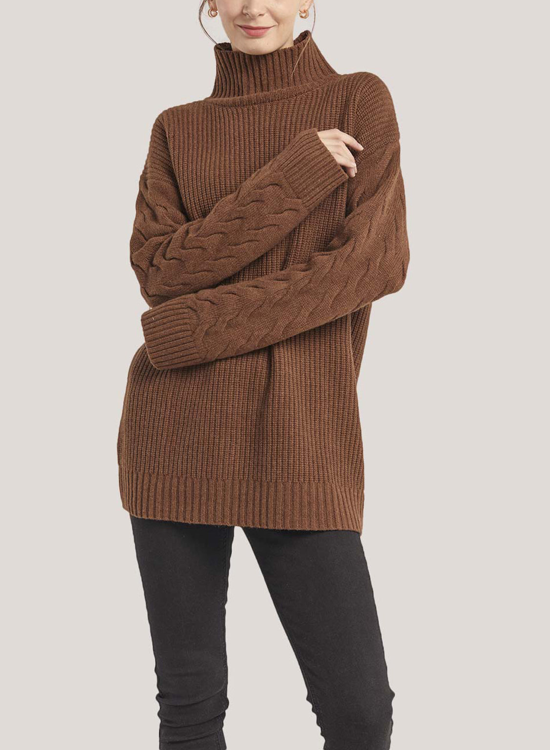 Oversized Pure Cashmere Turtleneck Sweater image 0