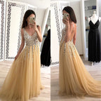 Hot Sale Front And Back V-neck Sequined Floor-length Dovetail Dress image 0