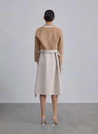 Contrast Two Piece Patchwork Wool Coat image 1