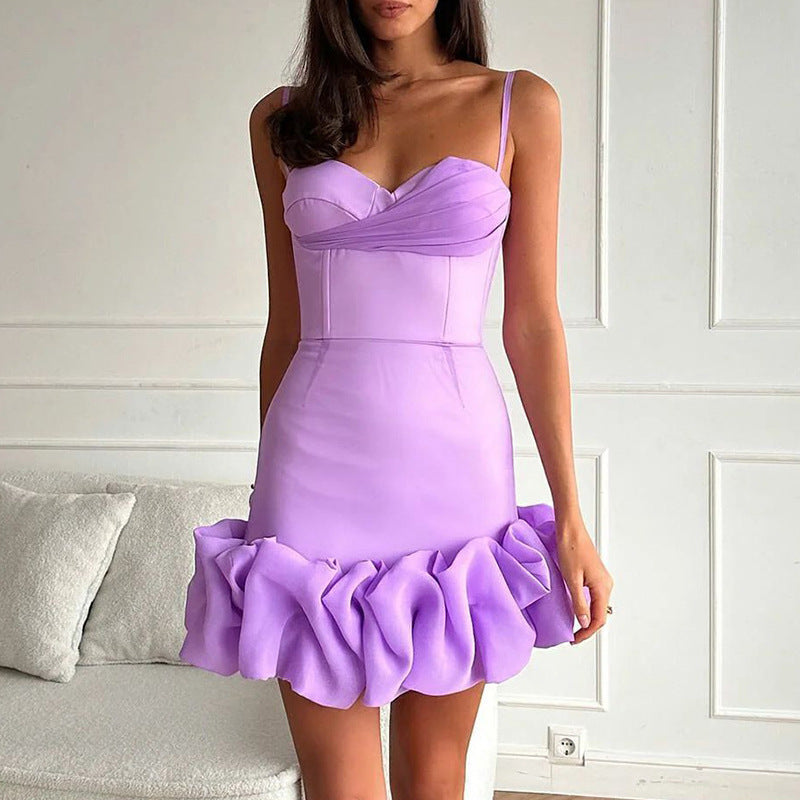Women's Pleated Skirt Slim Strap Dress image 3