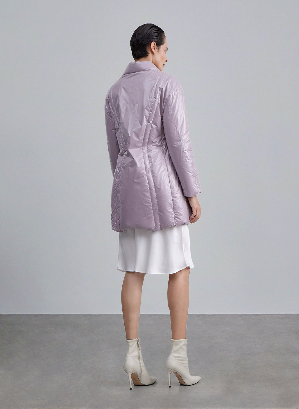 Buttoned Round Neck Down Jacket image 1