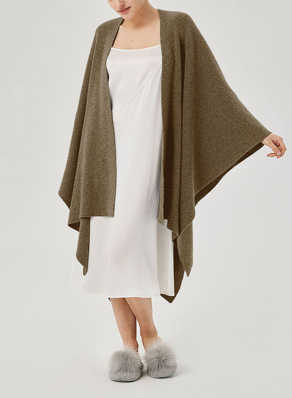 Yak Wool Poncho - Bark, OS image