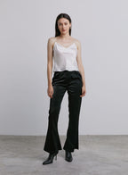 Shiny Flared Pants - Black, L image