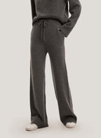 Wide-Leg Wool-Cashmere Knitted Pants - Smoke, S image