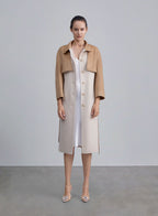 Contrast Two Piece Patchwork Wool Coat image 0