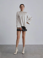 Maison Stand-away Collar Silk Blouse image 0