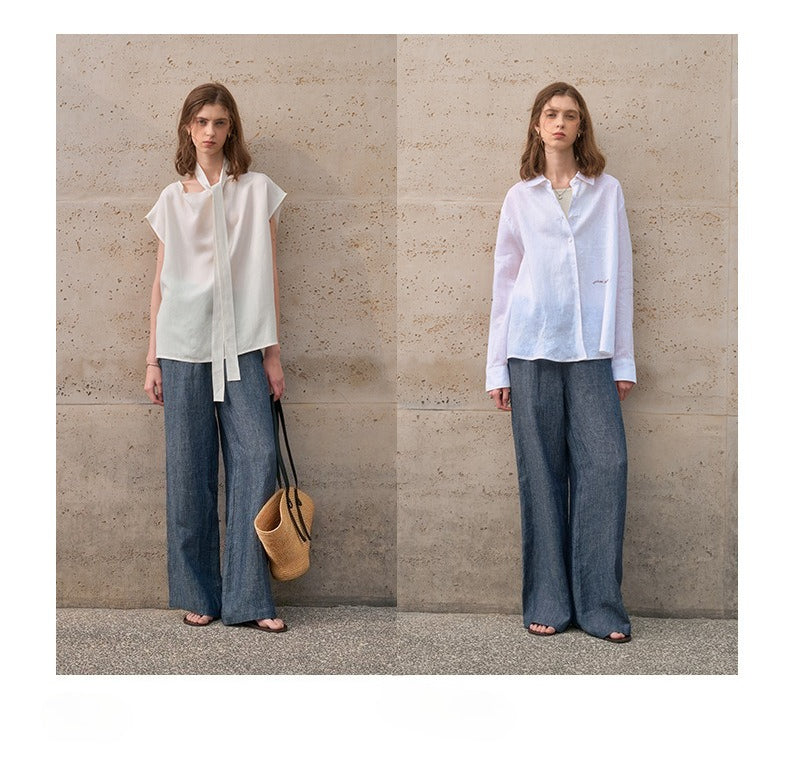 High-end linen slacks
