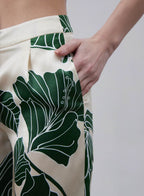 Printed Flare Leg Silk Pants image 3