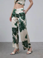 Printed Flare Leg Silk Pants image 2
