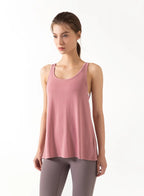 Twisted Back Tank Top - Rose Pink, M image