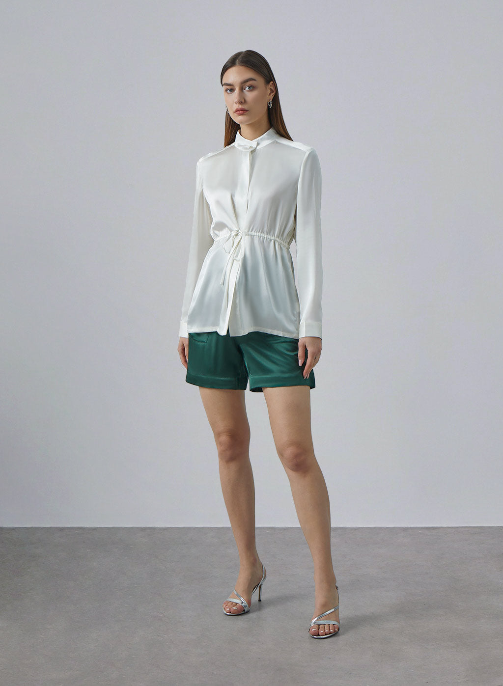Urban High Waist Silk Shorts image 0