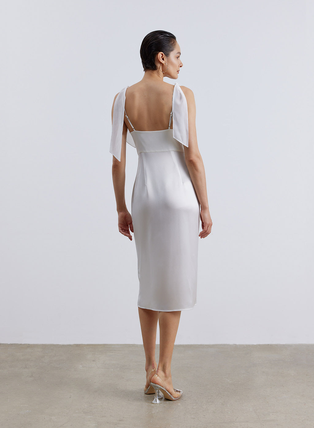 Bowknot Strap Satin Dress image 1