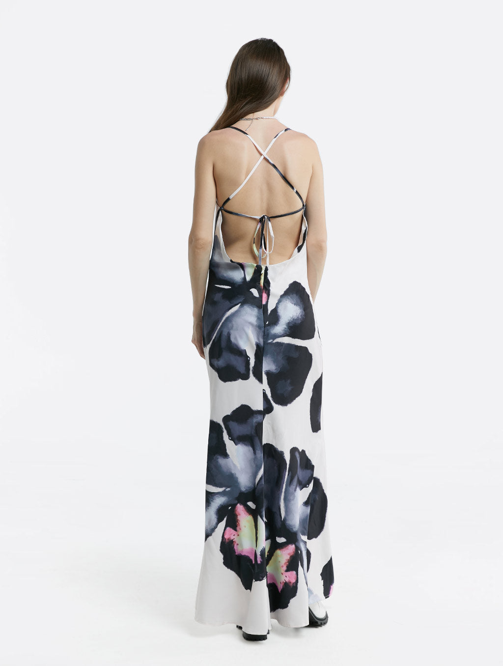 Printed Low Back Slip Dress image 1