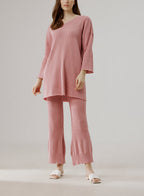 Cotton Rib Knit Set - Dusty Pink, L image