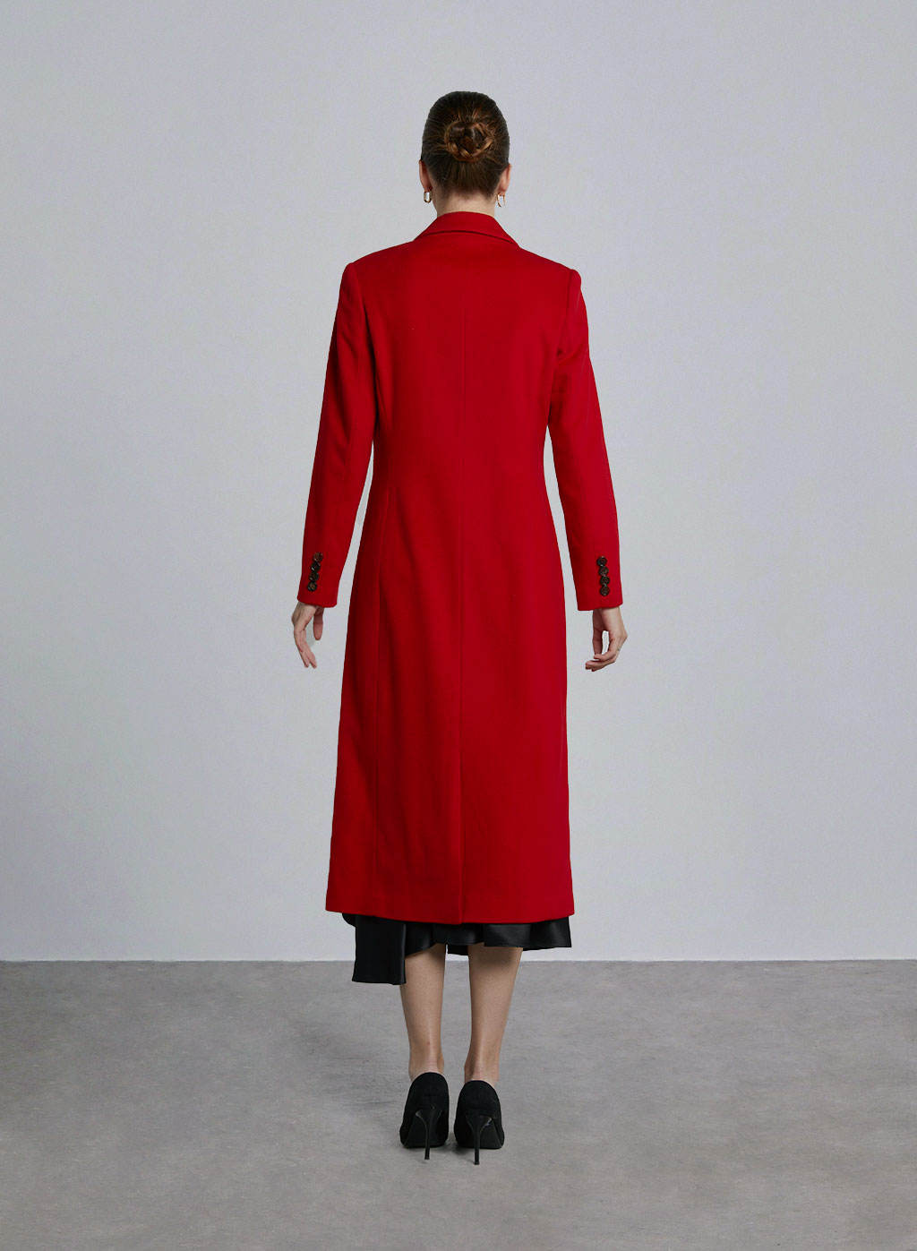 Classic Notch Lapel A-line Wool Coat image 1