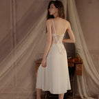 Side slit suspender nightgown