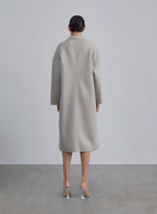 Draped Shoulder Single Breasted Wool Coat image 1