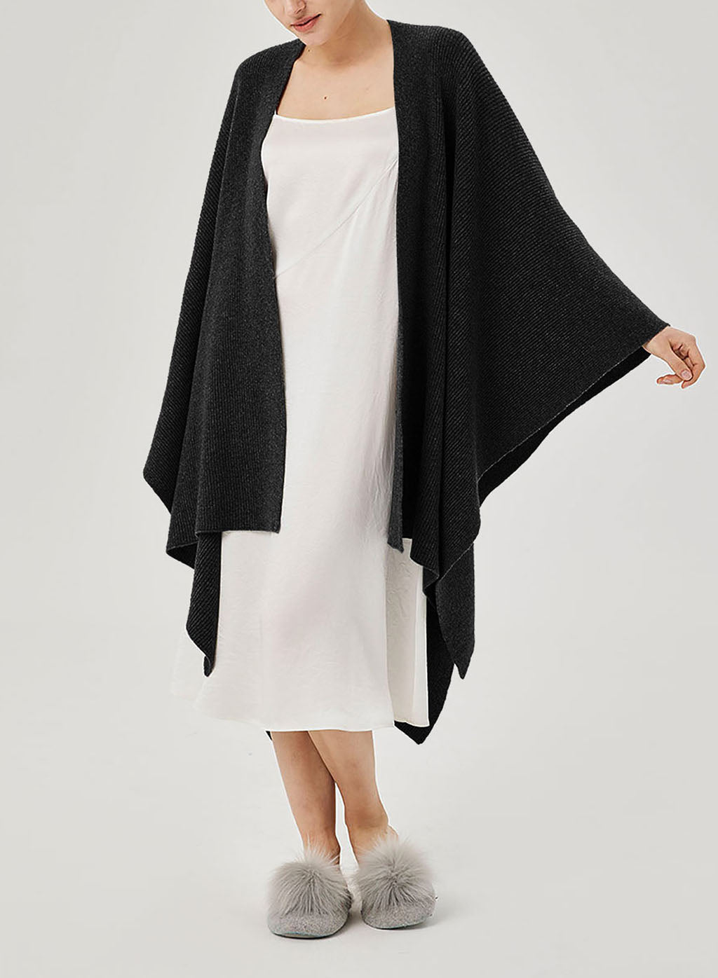 Yak Wool Poncho - Black, OS image