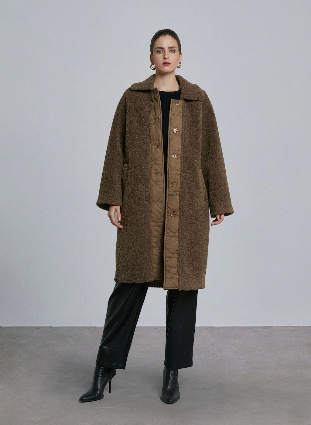 Fleece Single Breasted Long Coat image 0