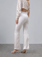 Back Slit Satin Pants image 1