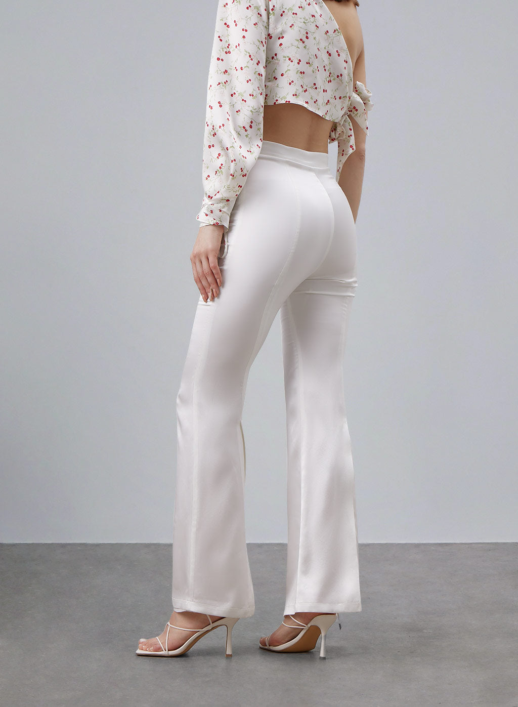Back Slit Satin Pants image 1