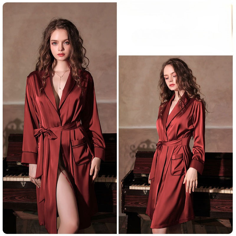 Deep v silk pajamas