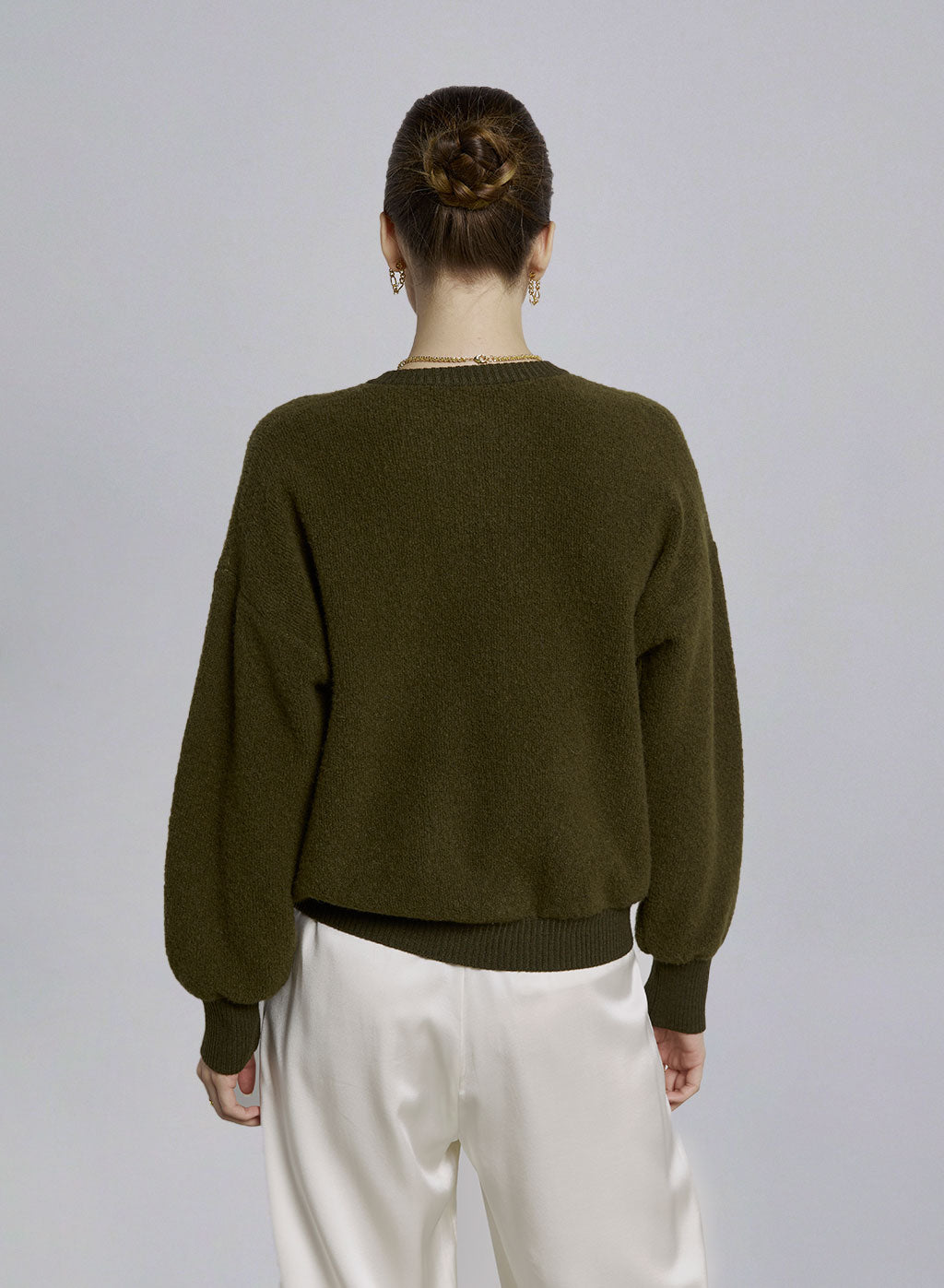 Crewneck Wool-Blend Zip Front Jacket image 1