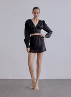 A-Line Mini Silk Skirt