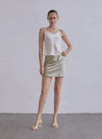 A-Line Mini Silk Skirt